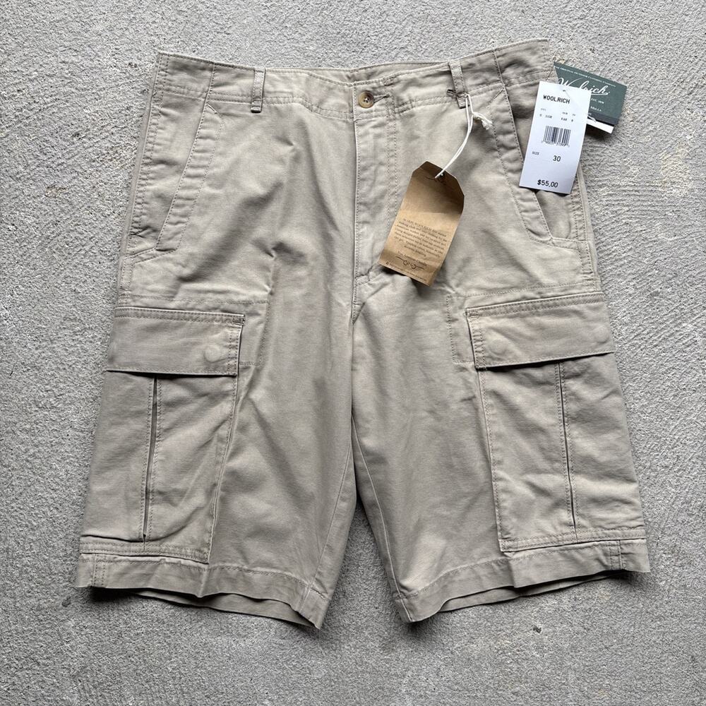 NOS Woolrich Shorts Mens 30 NWT Khaki 100% Cotton Sequence Outdoor Hiking Cargo
